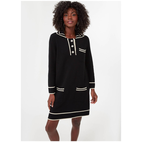 Tuckernuck Dresses & Skirts - Tuckernuck Black Eleonora Dress Mini Long Sleeve Stretch Size Large NEW